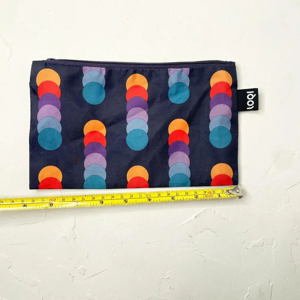 LOQI Set of 3 Colorful Geometric Patterned Pouches - Picture 6 of 7